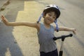 A 4-year-old Asian boy smiled happily Royalty Free Stock Photo