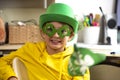 happy schoolboy on st. patrick's day. Royalty Free Stock Photo