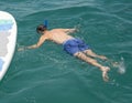 47 year-old Caucasian male tourist enjoying snorkeling in Santa Maria Bay near San Cabo Lucas