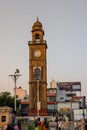 Dodda Gadiaya or Silver Jubilee Clock Tower (100 year old Indo-Saracenic Clock Tower). Mysore, Karnataka, India. Royalty Free Stock Photo