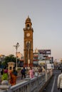 Dodda Gadiaya or Silver Jubilee Clock Tower (100 year old Indo-Saracenic Clock Tower). Mysore, Karnataka, India. Royalty Free Stock Photo