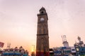 100 year old Clock Tower aka Dodda Gadiaya with numerals in Kannada language at Mysore, Karnataka, India