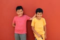9-year-old Latino children get upset and bully each other as a form of physical, psychological, verbal abuse among students