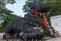 350 year old monolithic statue of Nandi (Bull), Chamundi Hill, Mysore, India. Royalty Free Stock Photo