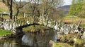 The 300 year old Sadlers Bridge in the Lake District Royalty Free Stock Photo