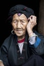 96 year old woman from the Hong Yao Ethnic Tribe Royalty Free Stock Photo