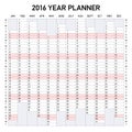 2016 year planner Royalty Free Stock Photo