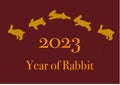 Year of rabbit card template vector jump rabbit