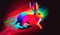 2023 is year of the rabbit. Colorful easter bunny illustration. Royalty Free Stock Photo