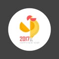 Year of rooster chinese new year design graphic. Chinese character. Golden chicken Royalty Free Stock Photo