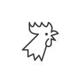 Year of rooster line icon