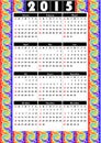 2015 year-round calendar with folklore patterns