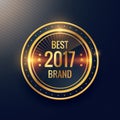 Year`s best brand golden label badge label vector design