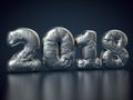 The year 2018 silver colored