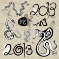 Year snakes symbol set Royalty Free Stock Photo