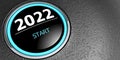 Year 2022 start button with metal ring Royalty Free Stock Photo