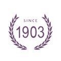 Since 1903 year symbol