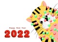 Year of the tiger symbol 2022.Vector illustration. Schedule, weekly