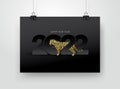 2022 year of the Tiger typography concept design. 2022 New Year icon design template. 2022 Happy New Year text symbols. Chinese