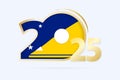 Year 2025 with Tokelau Flag pattern Royalty Free Stock Photo