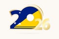 Year 2026 with Tokelau Flag pattern Royalty Free Stock Photo