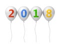 Year two thousand eighteen , Happy new year 2018 , Colorful 2018 text on white balloons isolated on white background