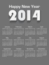 2014 year vector calendar (EPS 10)