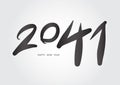 2041 year, happy new year 2041 vector, 2041 number design vector illustration, Black lettering number template