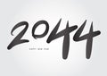 2044 year, happy new year 2044 vector, 2044 number design vector illustration, Black lettering number template Royalty Free Stock Photo