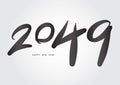 2049 year, happy new year 2049 vector, 2049 number design vector illustration, Black lettering number template