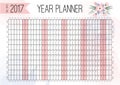 Year Wall Planner. Plan out your whole year with this 2017 Wall Year Planner. Royalty Free Stock Photo