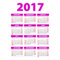 Year Wall Planner. Plan out your whole year with this 2017 Wall Year Planner. Yearly Wall Calendar Planner Template. Vector Design Royalty Free Stock Photo