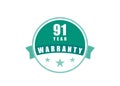 91 Year Warranty Image Vectors