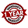 1 year warranty label or sticker