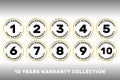 10 year warranty logo collection.
