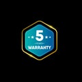 5 Year Warranty Logo Icon Vector Template Design Illustration