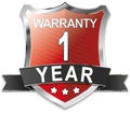 1 year warranty shield web icon badge Royalty Free Stock Photo