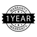 1 year warranty stamp on white background Royalty Free Stock Photo