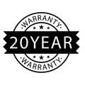20 year warranty stamp on white background Royalty Free Stock Photo