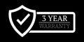 3 year warranty stamp on white background Royalty Free Stock Photo