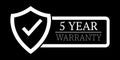 5 year warranty stamp on white background Royalty Free Stock Photo