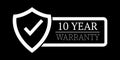 10 year warranty stamp on white background Royalty Free Stock Photo