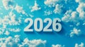 The year 2026 will have clouds forming in a vibrant blue sky Royalty Free Stock Photo