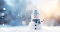 Year winter blue holiday white new seasonal snow snowman christmas cold Royalty Free Stock Photo