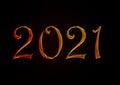 Year 2021 written in gold text