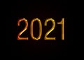 Year 2021 written in gold text