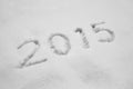 Year 2015 written in Snow