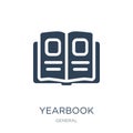 yearbook icon in trendy design style. yearbook icon isolated on white background. yearbook vector icon simple and modern flat