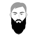 Yeard Beard style men in face illustration Facial hair natural mustache Vector grey black portrait male Fashion template Royalty Free Stock Photo