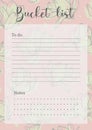 Yearly goals minimalist planner page design. Categories of notes Royalty Free Stock Photo